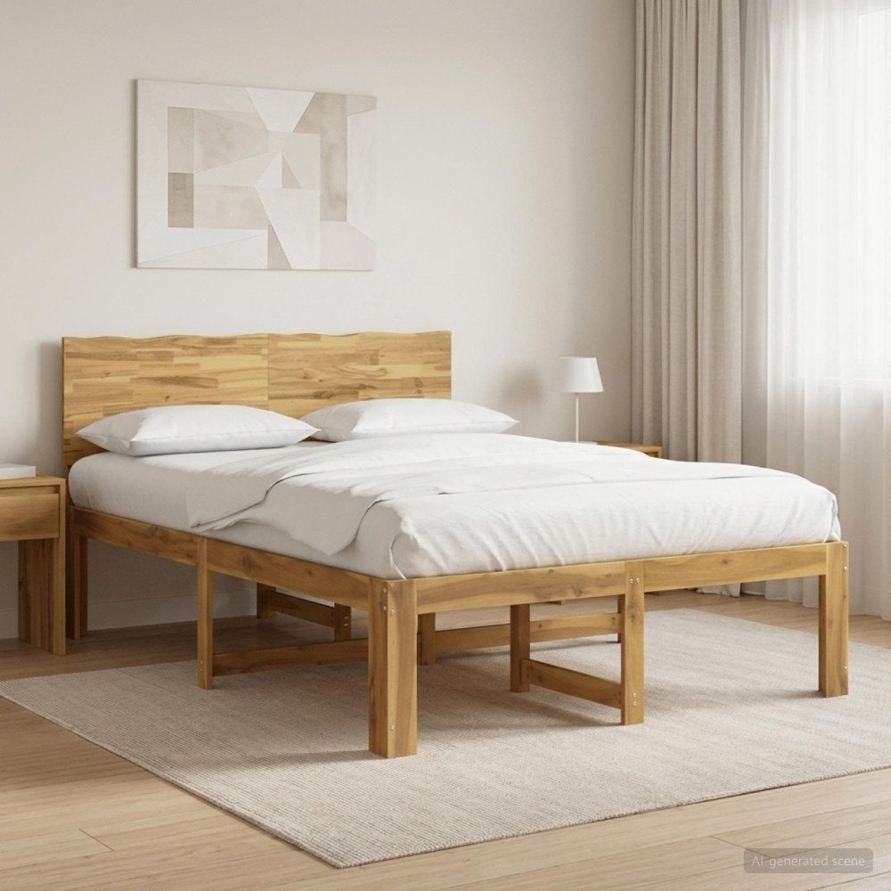 vidaXL Dubbel sängram med huvudgavel ROSTOCK Vit 140 x 190 cm