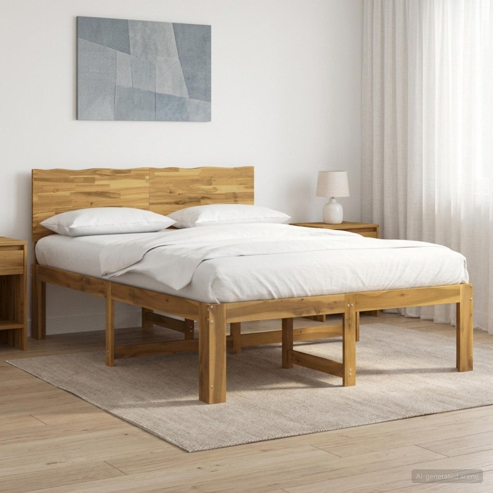 vidaXL Dubbel sängram med huvudgavel ROSTOCK Vit 140 x 200 cm