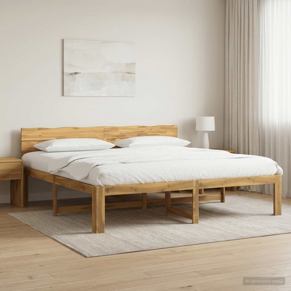 vidaXL Dubbel sängram med huvudgavel ROSTOCK Vit 180 x 200 cm