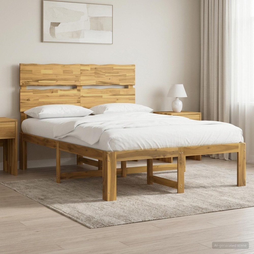 vidaXL Dubbel sängram med huvudgavel ROSTOCK Vit 135 x 190 cm