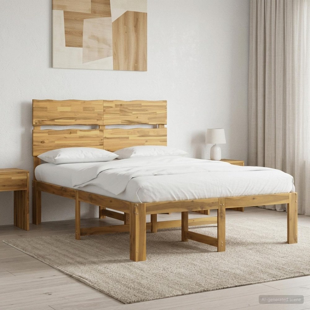 vidaXL Dubbel sängram med huvudgavel ROSTOCK Vit 140 x 190 cm