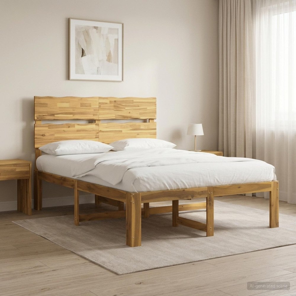 vidaXL Dubbel sängram med huvudgavel ROSTOCK Vit 140 x 200 cm