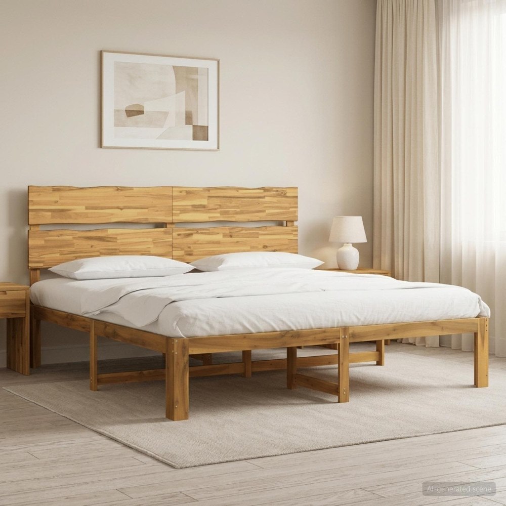 vidaXL Dubbel sängram med huvudgavel ROSTOCK Vit 180 x 200 cm