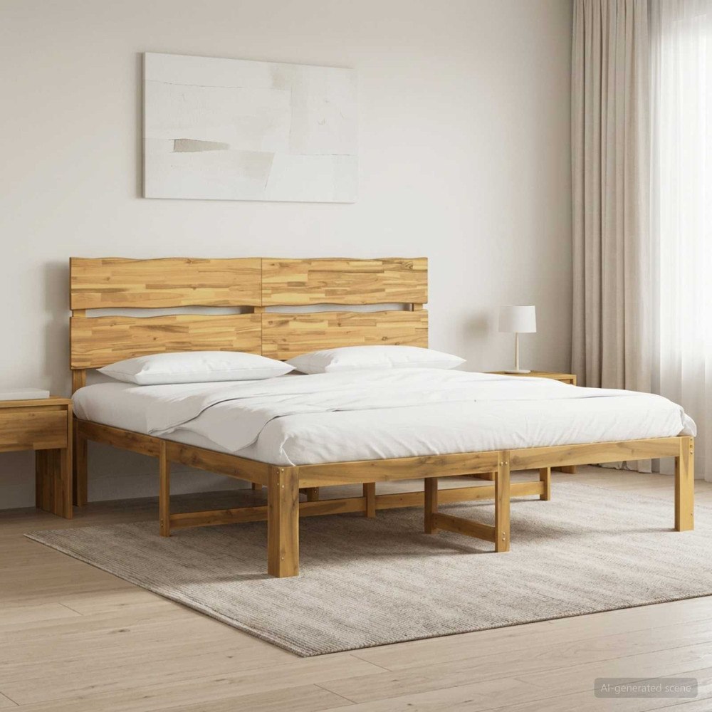 vidaXL Dubbel sängram med huvudgavel ROSTOCK Vit 200 x 200 cm