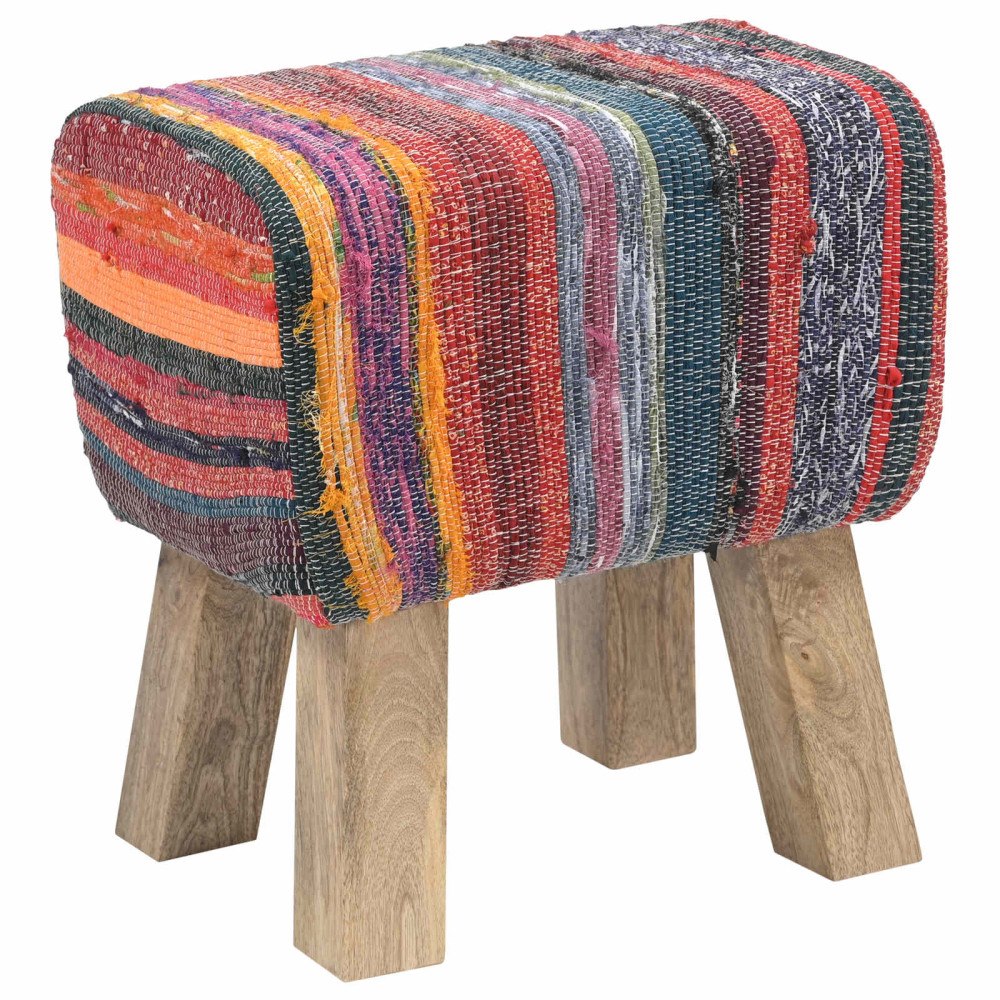 vidaXL bänk 40 x 30 x 45 cm Äkta läder Flerfärgsdesign