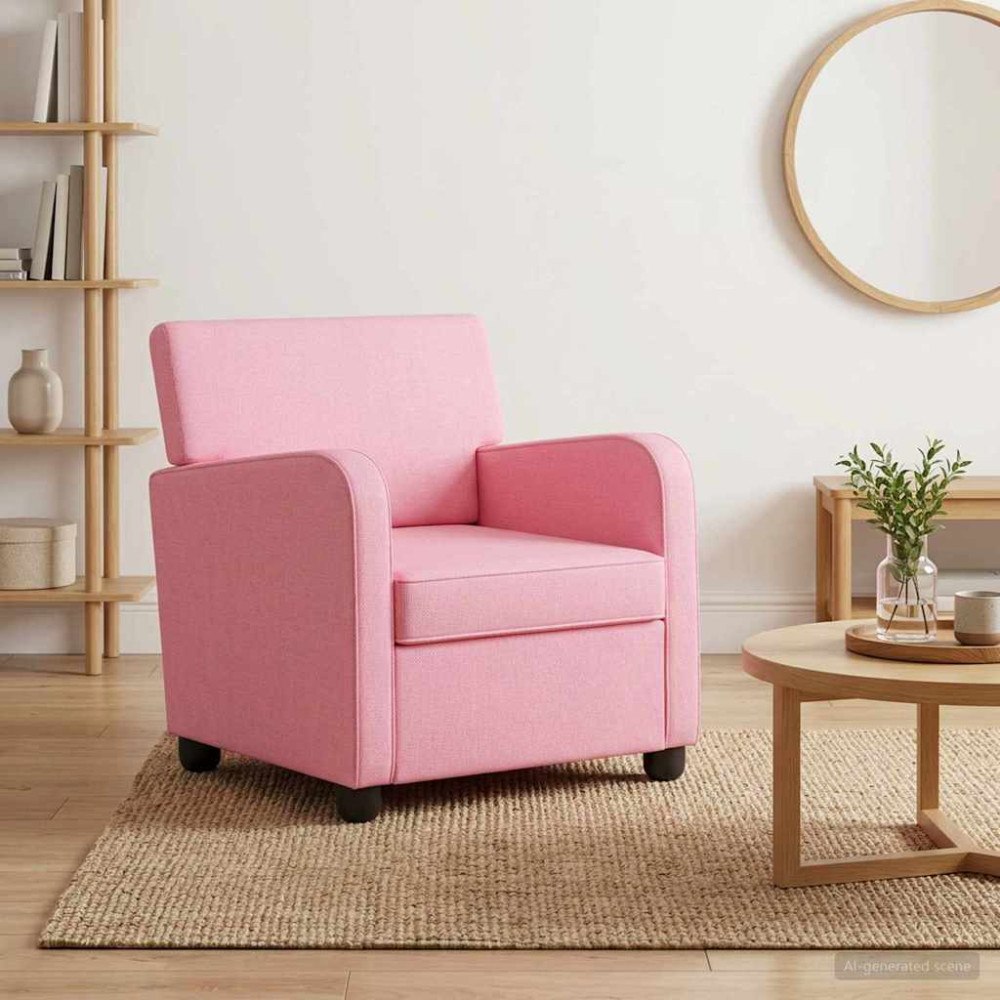 vidaXL Fåtölj Rosa Tyg