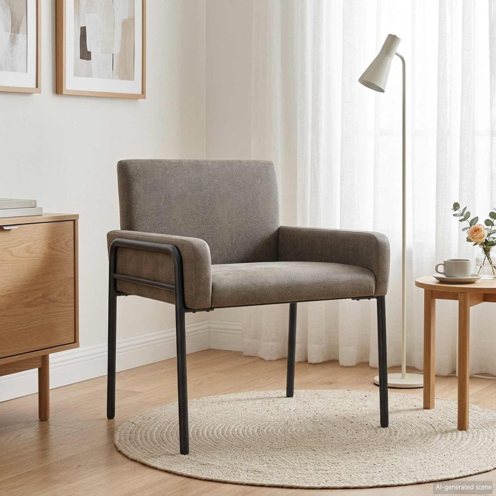 vidaXL Accentfåtölj Ljusgrå Konstmocka
