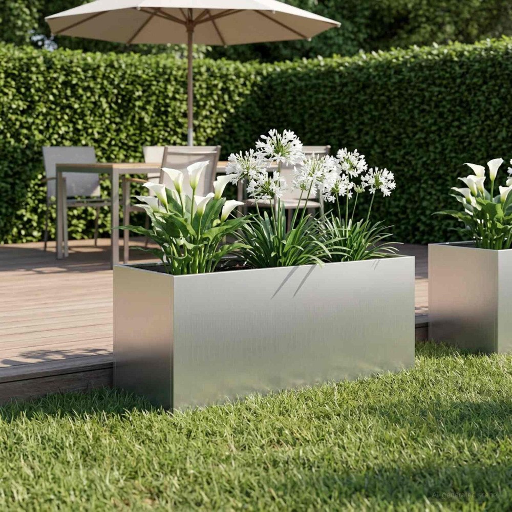 vidaXL Trädgårdsplanterare Silver 100 x 40 x 40 cm Galvaniserat stål