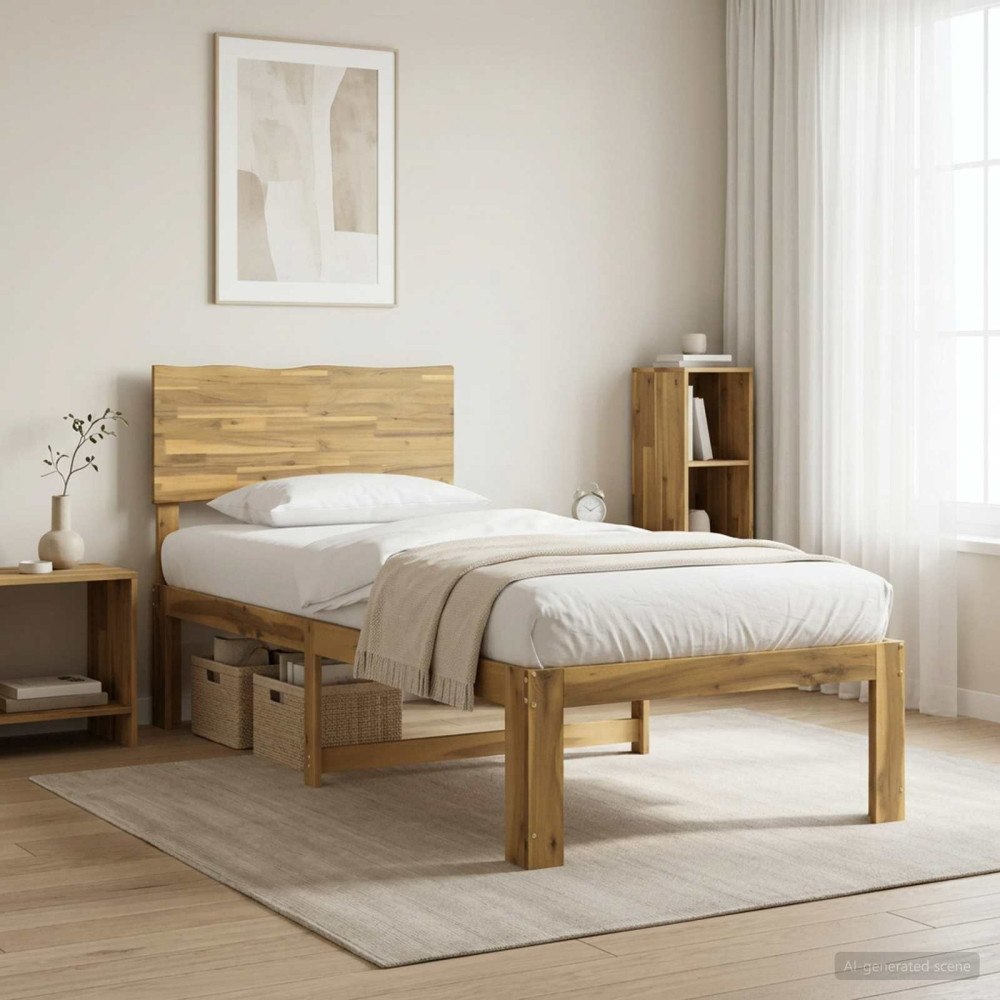vidaXL Enkel Sängram med Huvudgavel ROSTOCK Vit 90 x 190 cm