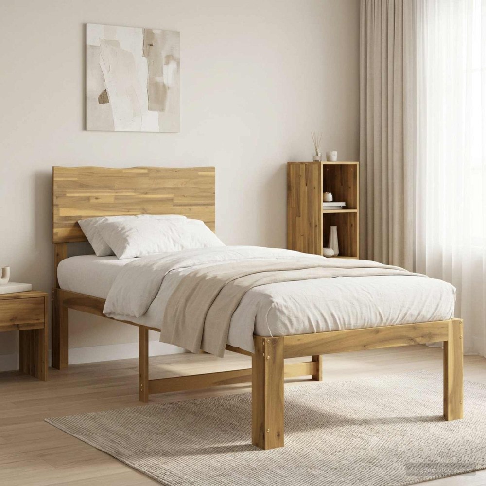 vidaXL Enkel Sängram med Huvudgavel ROSTOCK Vit 80 x 200 cm