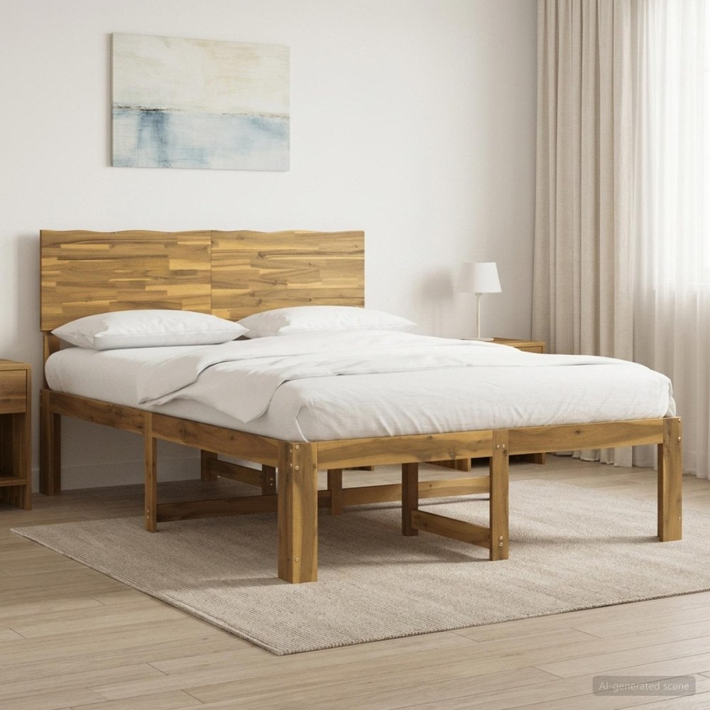 vidaXL Dubbel sängram med huvudgavel ROSTOCK Vit 120 x 200 cm