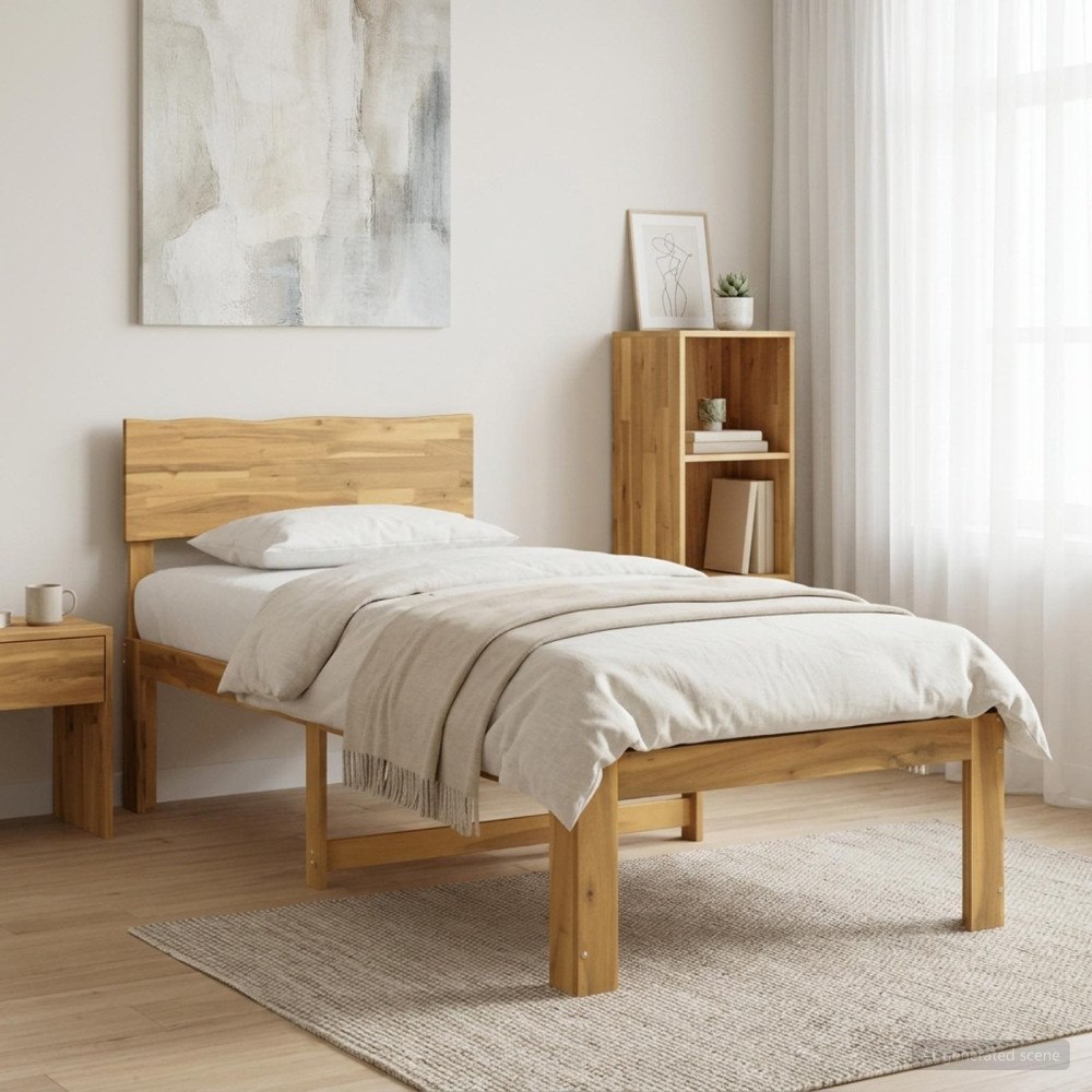 vidaXL Enkel Sängram med Huvudgavel ROSTOCK Vit 90 x 190 cm