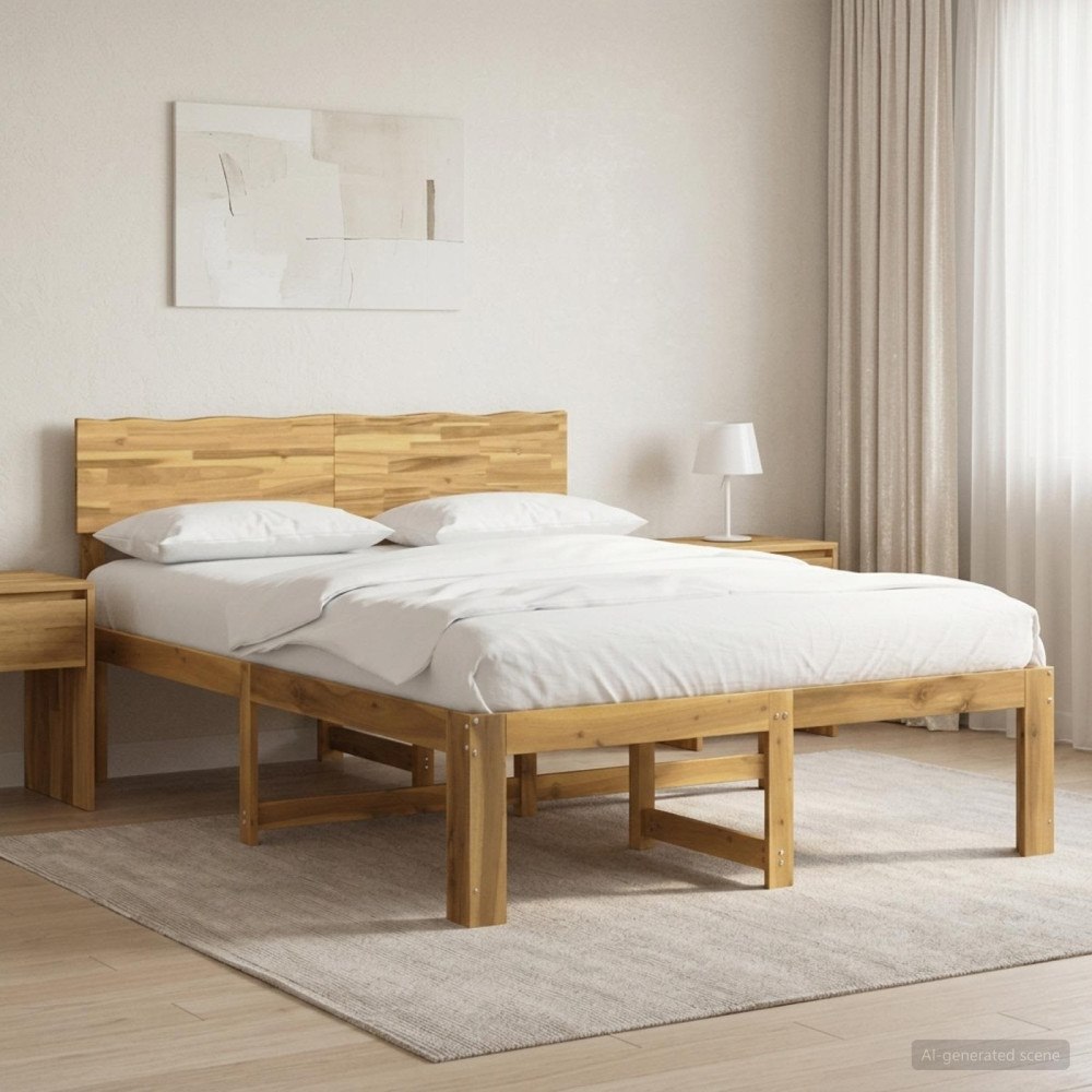 vidaXL Dubbel sängram med huvudgavel ROSTOCK Vit 120 x 190 cm
