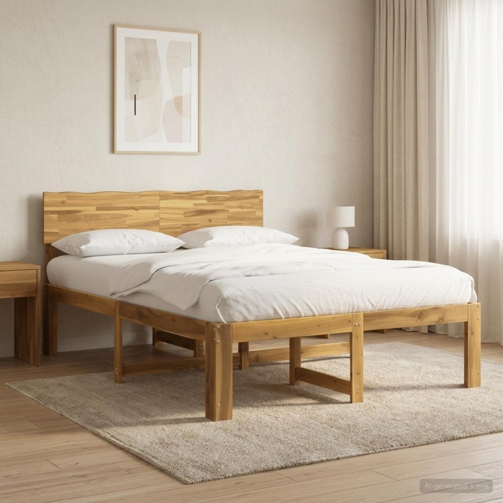 vidaXL Dubbel sängram med huvudgavel ROSTOCK Vit 140 x 190 cm