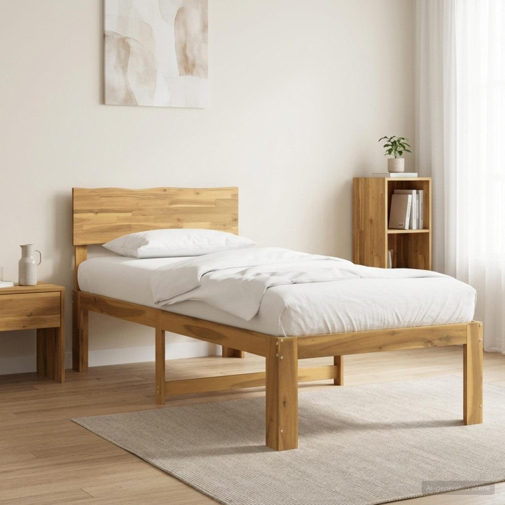 vidaXL Enkel Sängram med Huvudgavel ROSTOCK Vit 80 x 200 cm