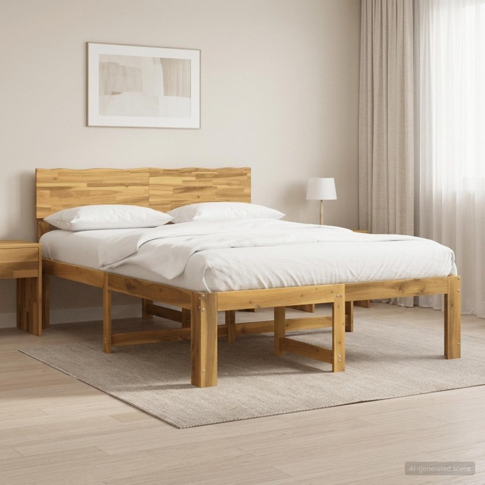 vidaXL Dubbel sängram med huvudgavel ROSTOCK Vit 140 x 200 cm