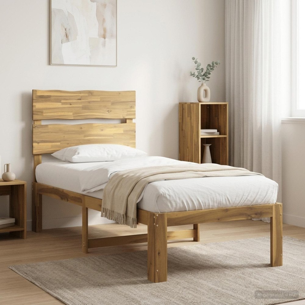 vidaXL Enkel Sängram med Huvudgavel ROSTOCK Vit 90 x 190 cm
