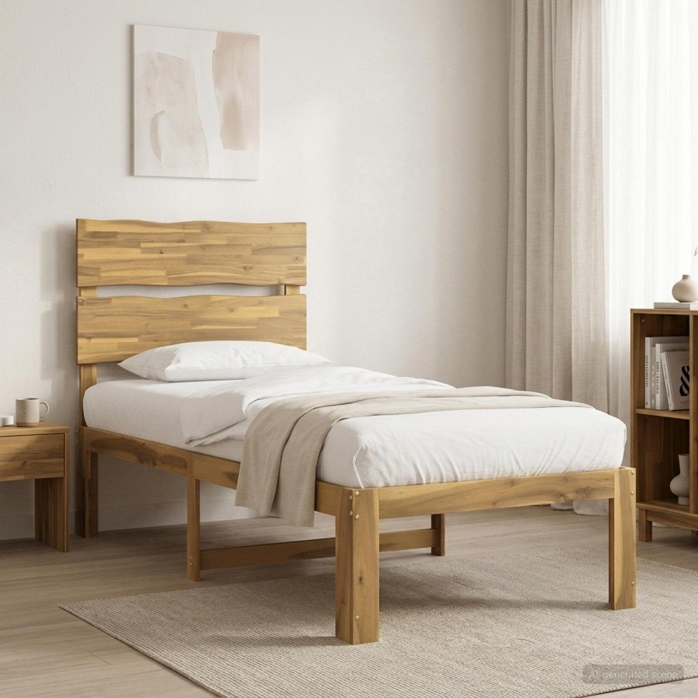 vidaXL Enkel Sängram med Huvudgavel ROSTOCK Vit 80 x 200 cm