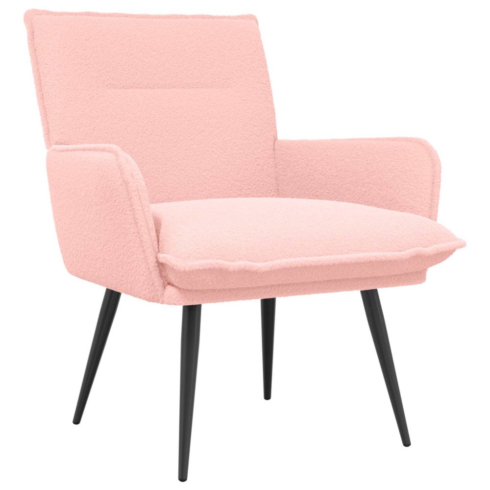 vidaXL Fåtölj Rosa Bouclé