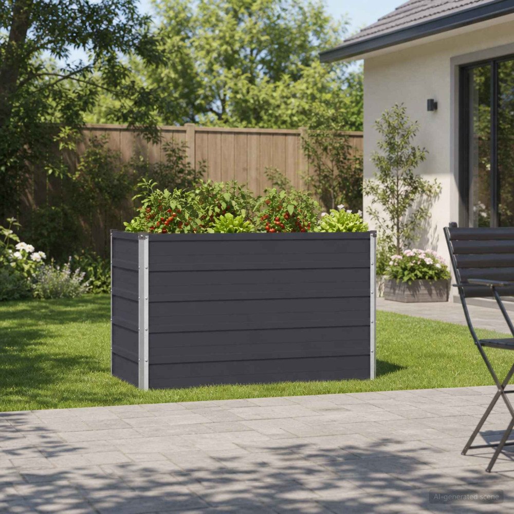 vidaXL Höjd Trädgårdsbädd Antracit 100 x 40 x 55 cm kallvalsad stål