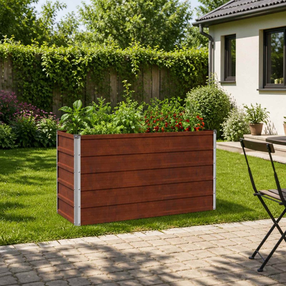 vidaXL Höjd Trädgårdsbädd Rostig 100 x 40 x 55 cm corton