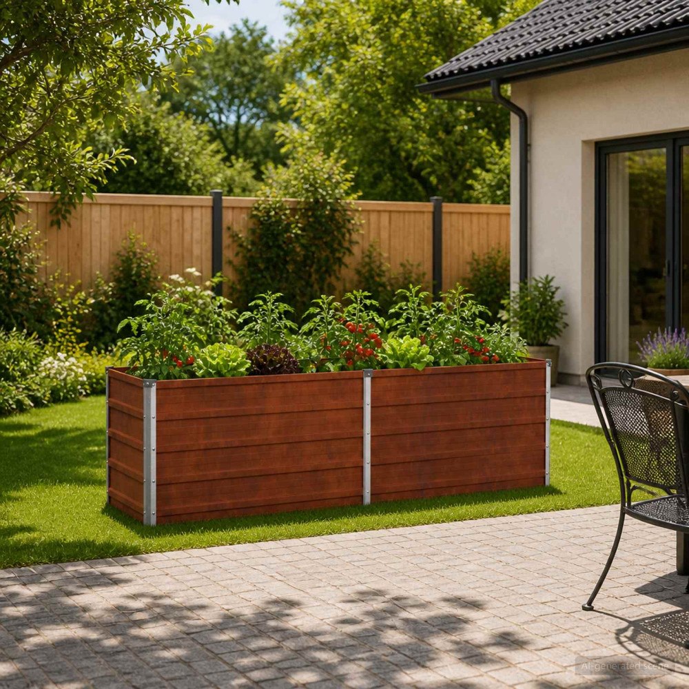vidaXL Höjd Trädgårdsbädd Rostig 160 x 40 x 55 cm corton