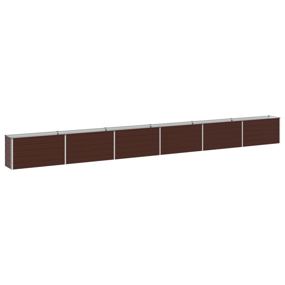 vidaXL Höjd Trädgårdsbädd Brun 600 x 40 x 55 cm kallvalsad stål