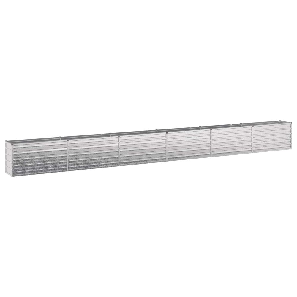 vidaXL Höjd Trädgårdsbädd Silver 600 x 40 x 55 cm galvaniserad