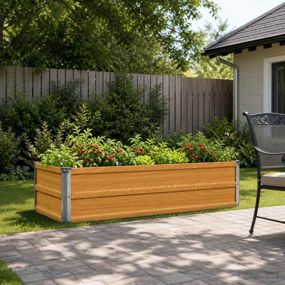 vidaXL Höjd Trädgårdsbädd Naturlig 100 x 40 x 24 cm kallvalsad stål