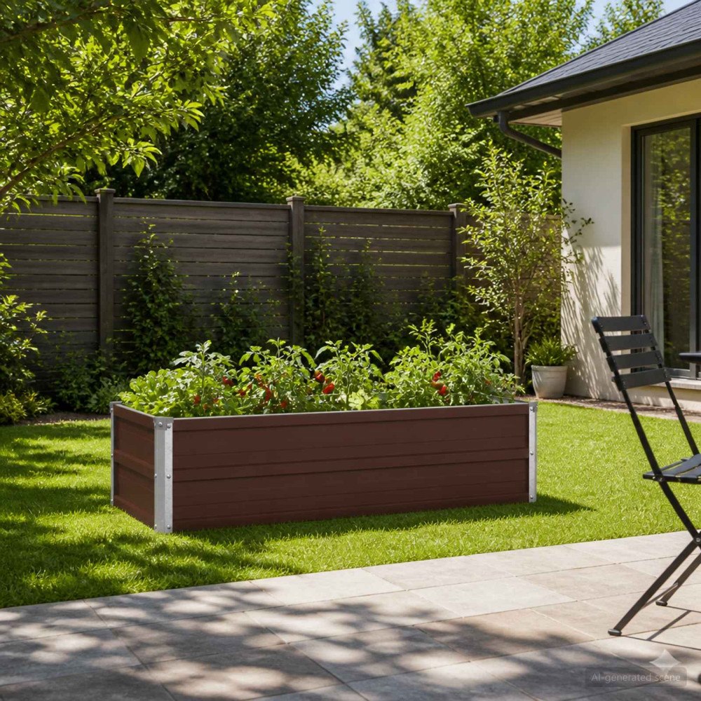 vidaXL Höjd Trädgårdsbädd Brun 100 x 40 x 24 cm kallvalsad stål
