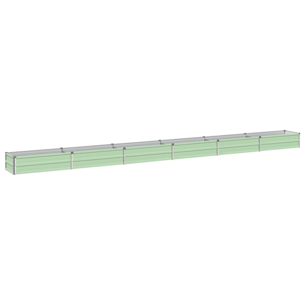 vidaXL Höjd Trädgårdsbädd Pastellgrön 480 x 40 x 24 cm kallvalsad stål