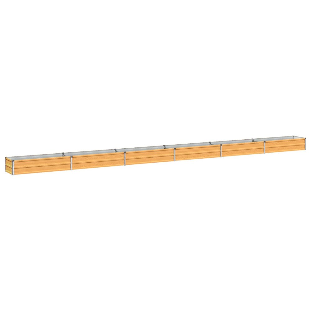 vidaXL Höjd Trädgårdsbädd Naturlig 600 x 40 x 24 cm kallvalsad stål