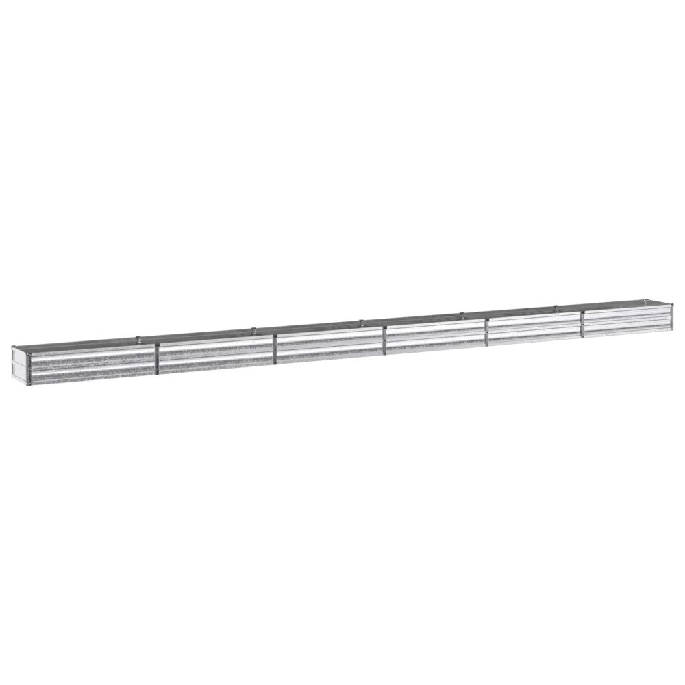 vidaXL Höjd Trädgårdsbädd Silver 600 x 40 x 24 cm galvaniserad