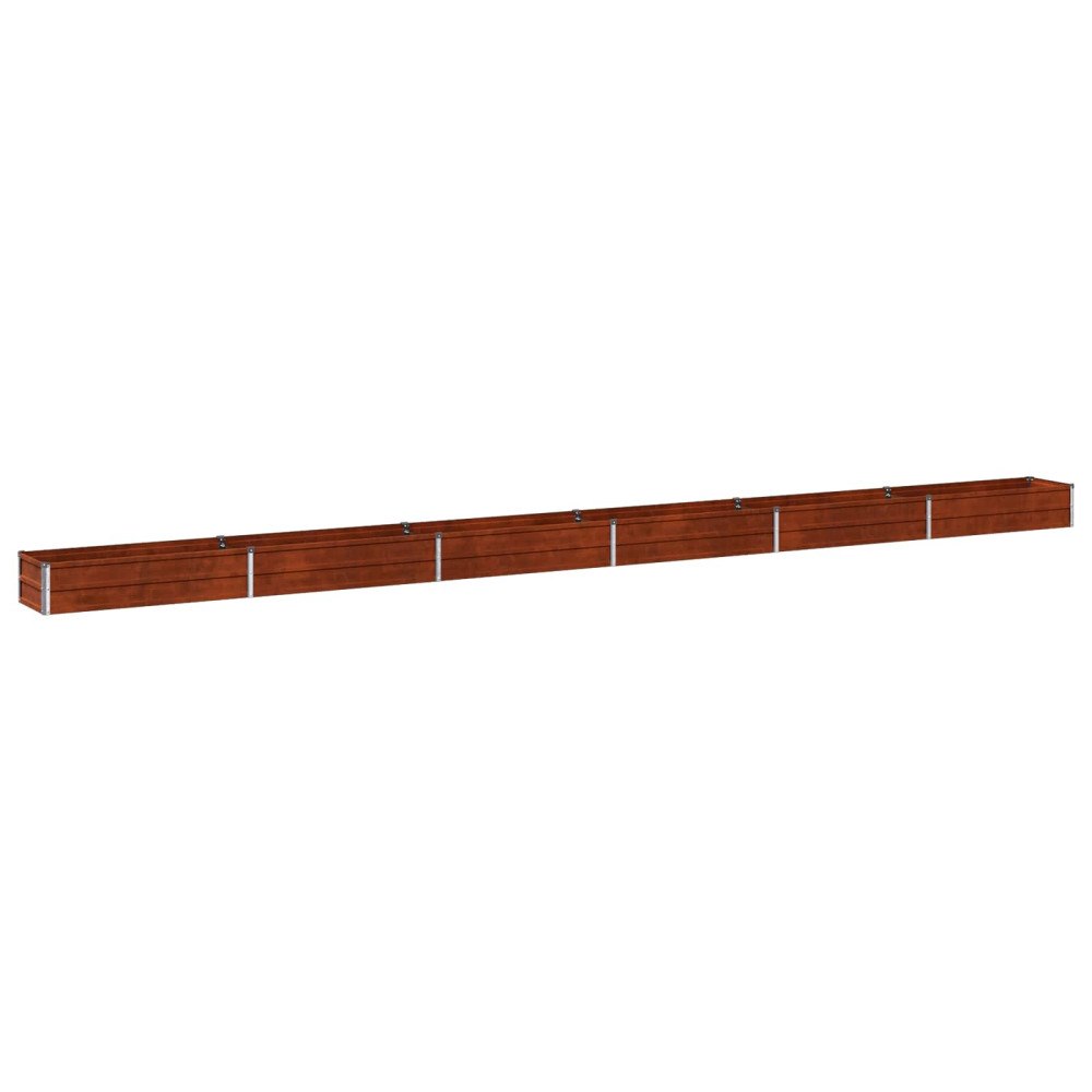 vidaXL Höjd Trädgårdsbädd Rostig 600 x 40 x 24 cm corton