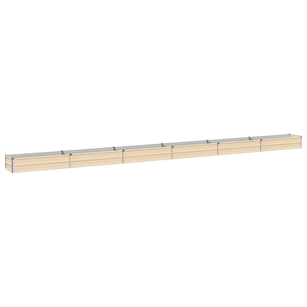 vidaXL Höjd Trädgårdsbädd Elfenben 600 x 40 x 24 cm kallvalsad stål