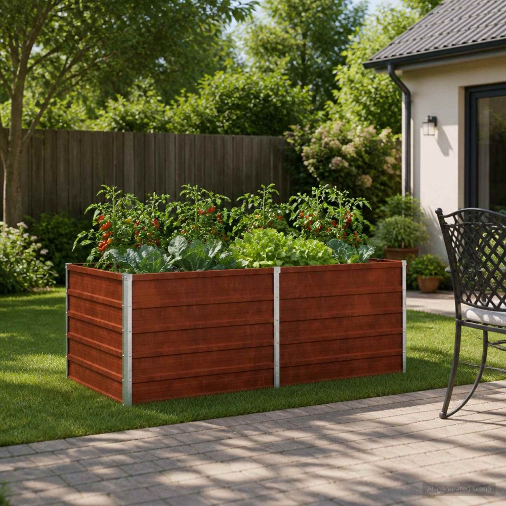vidaXL Höjd Trädgårdsbädd Rostig 160 x 80 x 55 cm corton