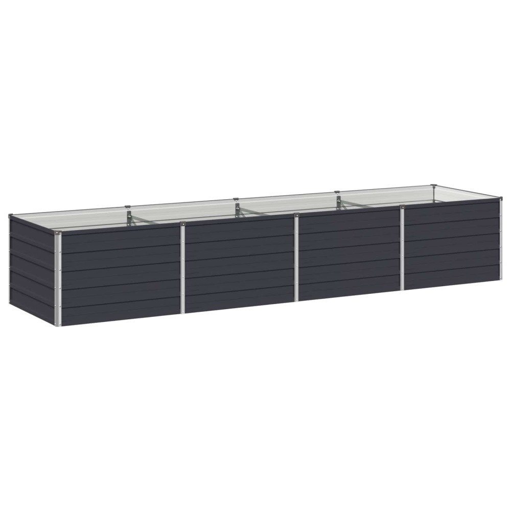 vidaXL Höjd Trädgårdsbädd Antracit 320 x 80 x 55 cm kallvalsad stål