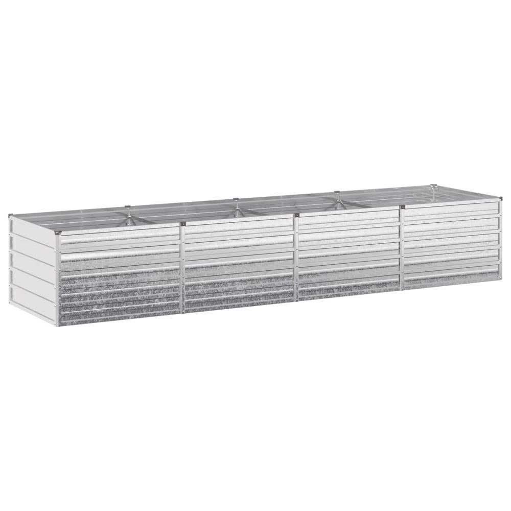 vidaXL Höjd Trädgårdsbädd Silver 320 x 80 x 55 cm galvaniserad