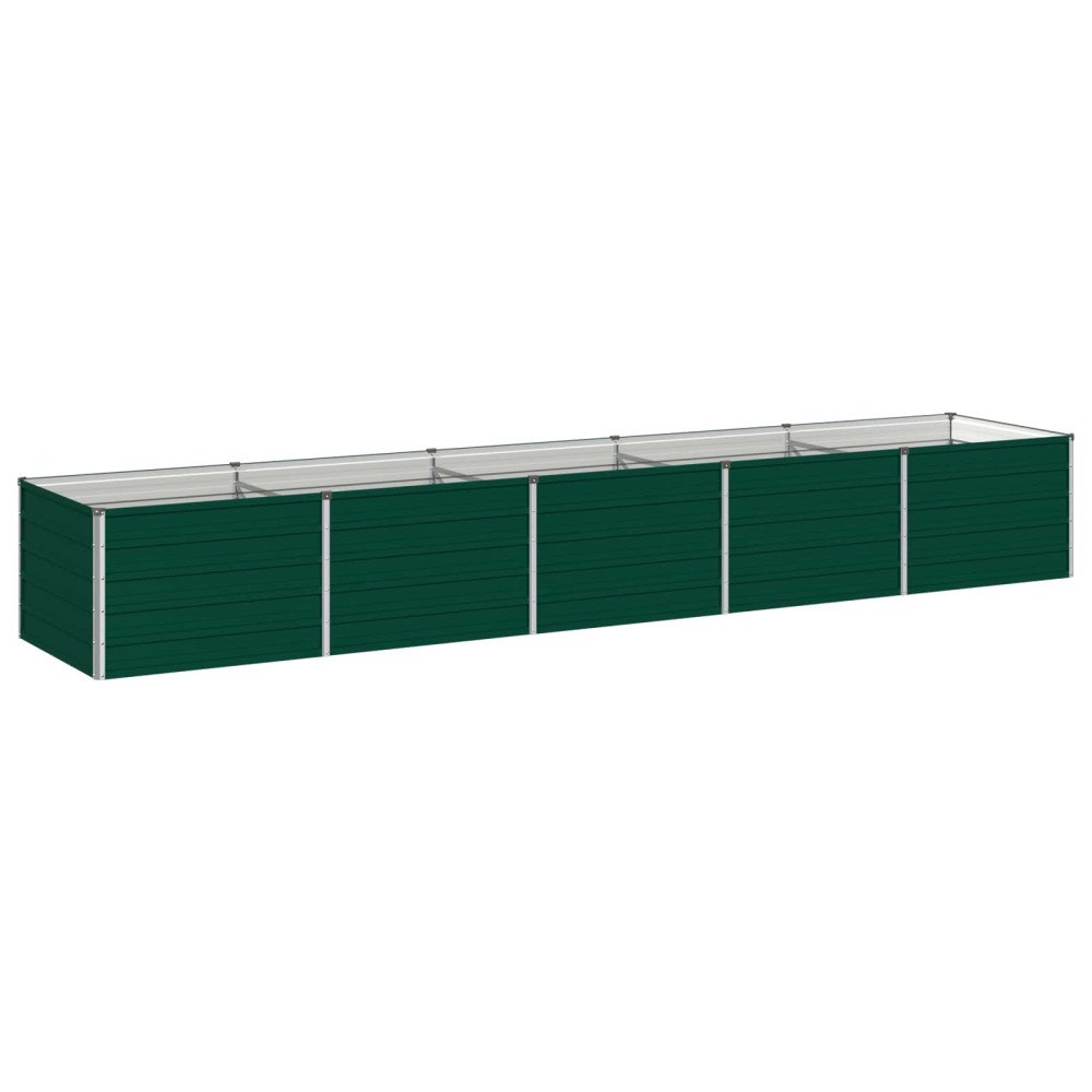 vidaXL Höjd Trädgårdsbädd Grön 400 x 80 x 55 cm kallvalsad stål