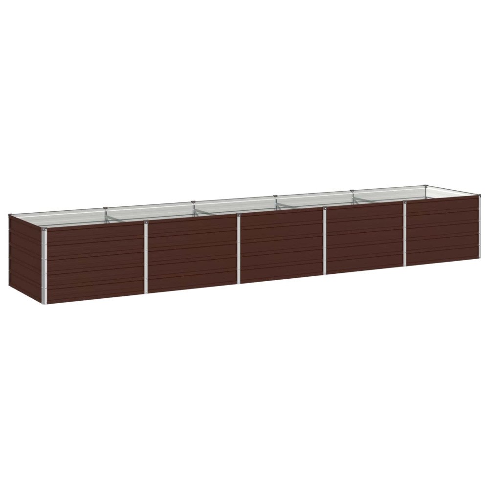 vidaXL Höjd Trädgårdsbädd Brun 400 x 80 x 55 cm kallvalsad stål