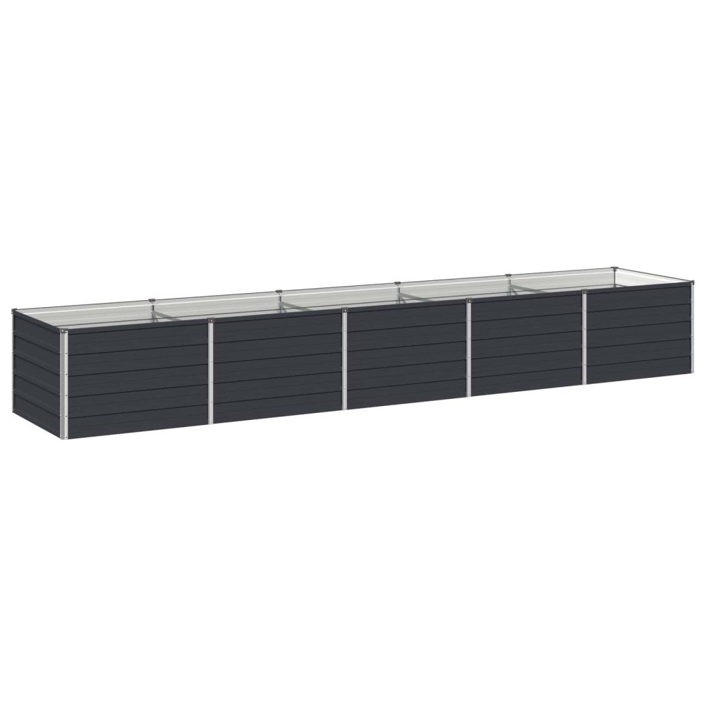 vidaXL Höjd Trädgårdsbädd Antracit 400 x 80 x 55 cm kallvalsad stål