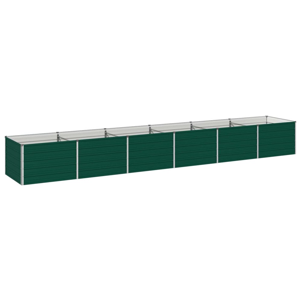 vidaXL Höjd Trädgårdsbädd Grön 480 x 80 x 55 cm kallvalsad stål