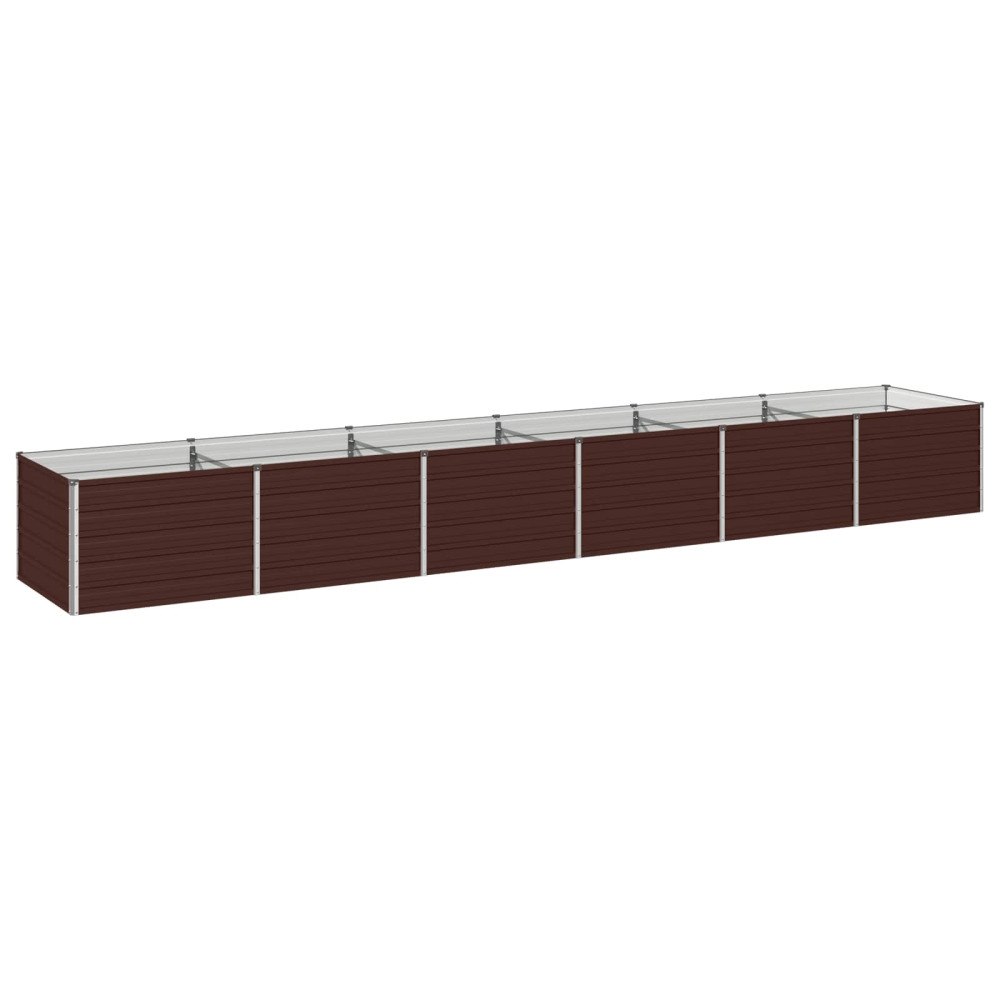 vidaXL Höjd Trädgårdsbädd Brun 480 x 80 x 55 cm kallvalsad stål