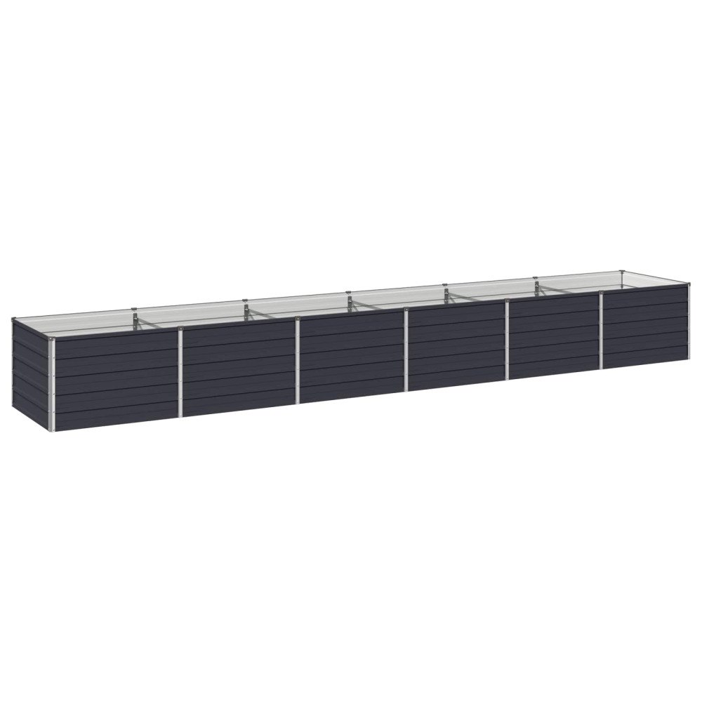 vidaXL Höjd Trädgårdsbädd Antracit 480 x 80 x 55 cm kallvalsad stål