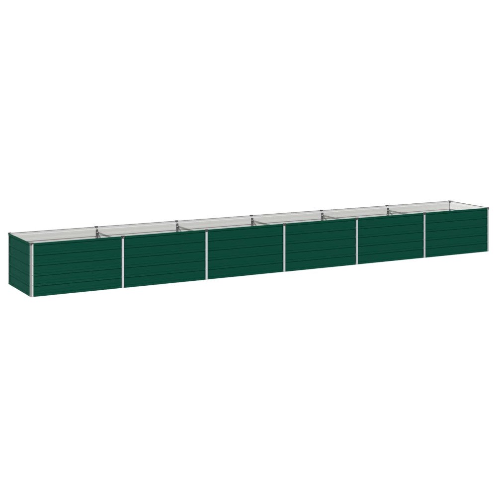 vidaXL Höjd Trädgårdsbädd Grön 600 x 80 x 55 cm kallvalsad stål
