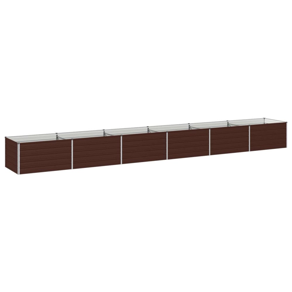vidaXL Höjd Trädgårdsbädd Brun 600 x 80 x 55 cm kallvalsad stål