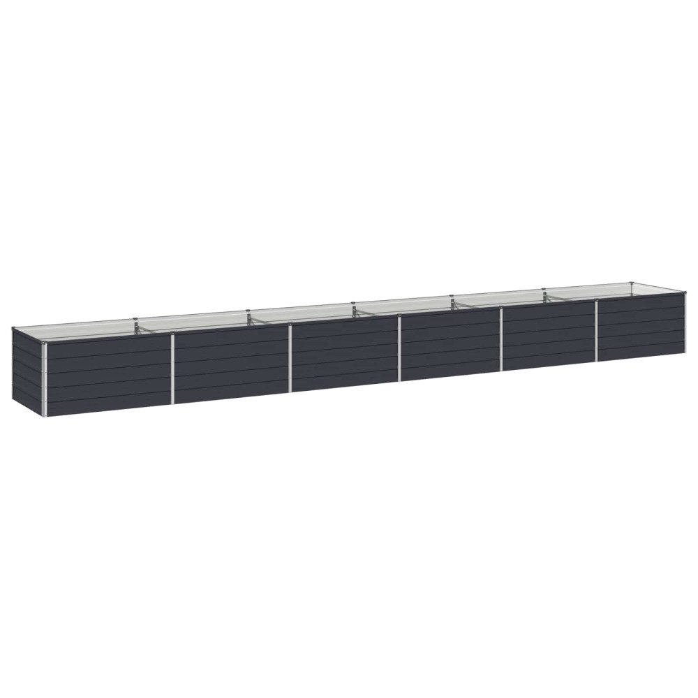 vidaXL Höjd Trädgårdsbädd Antracit 600 x 80 x 55 cm kallvalsad stål