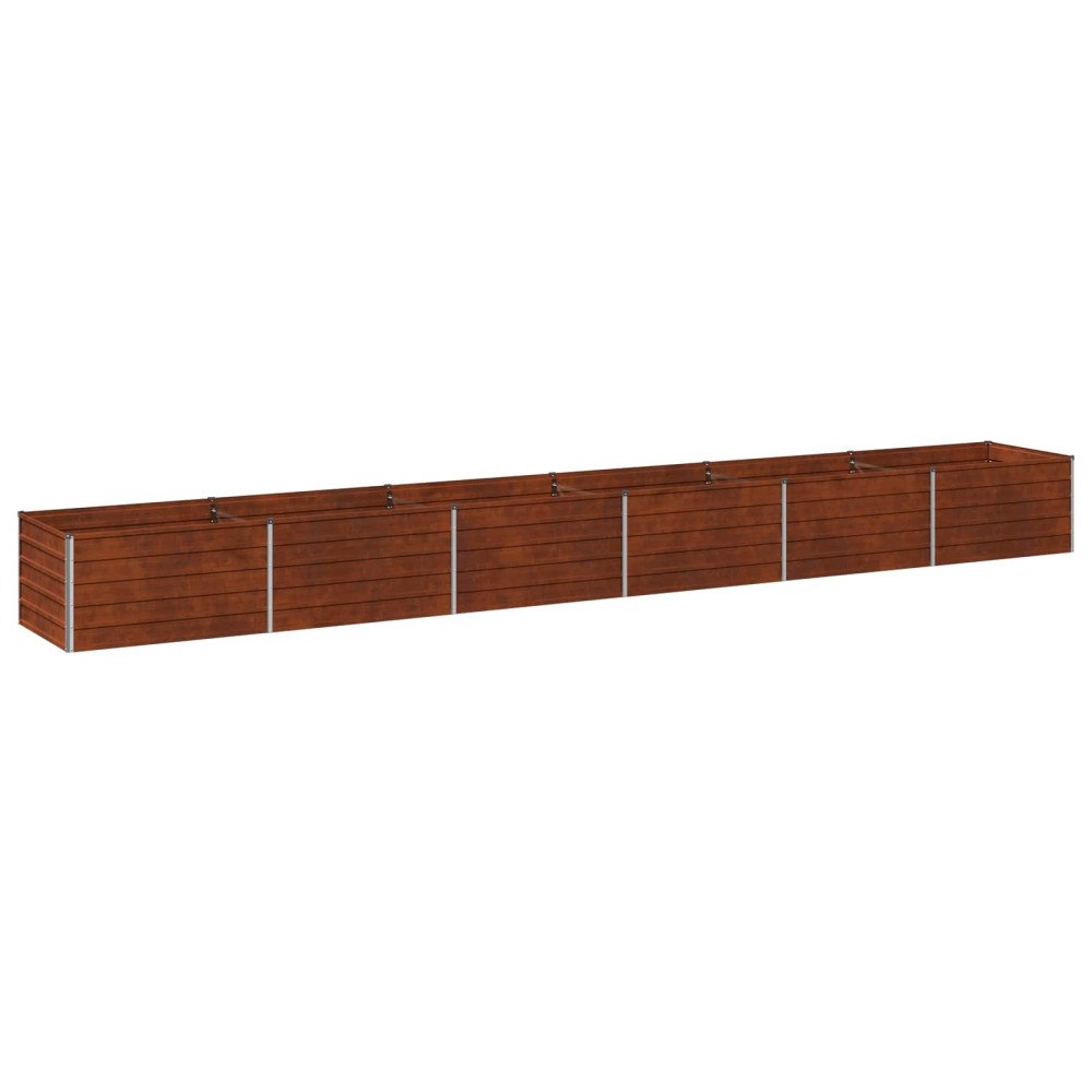 vidaXL Höjd Trädgårdsbädd Rostig 600 x 80 x 55 cm corton