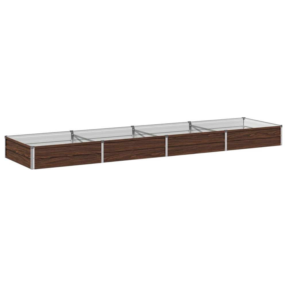 vidaXL Höjd Trädgårdsbädd Svart 320 x 80 x 24 cm kallvalsad stål