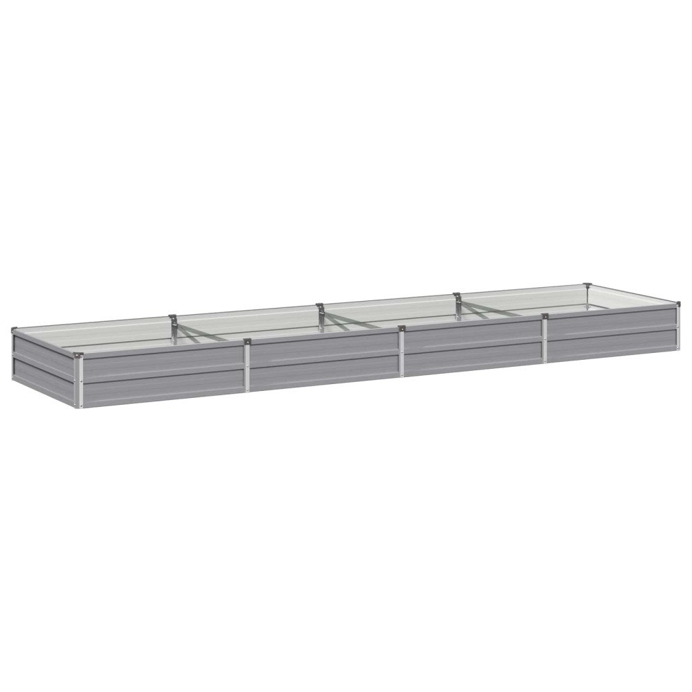 vidaXL Höjd Trädgårdsbädd Grå 320 x 80 x 24 cm kallvalsad stål